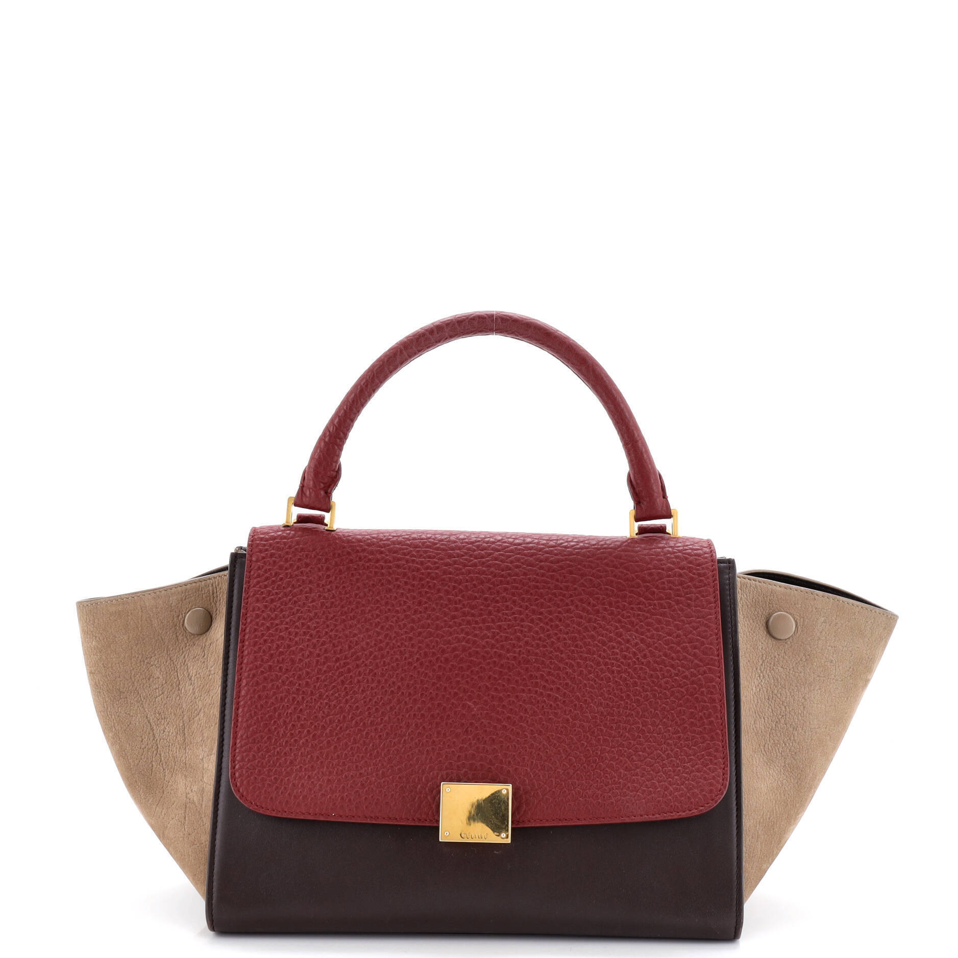 Celine Small Bicolor Trapeze Bag Leather